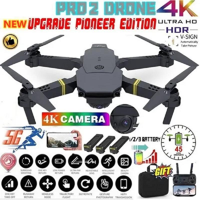 LYZRC 2024 New Foldable E58 RC Drone Professional 4K Single/Dual Camera Wifi Wide Angle Camera Aerial Quadcopter Long Battery Life RC Toys