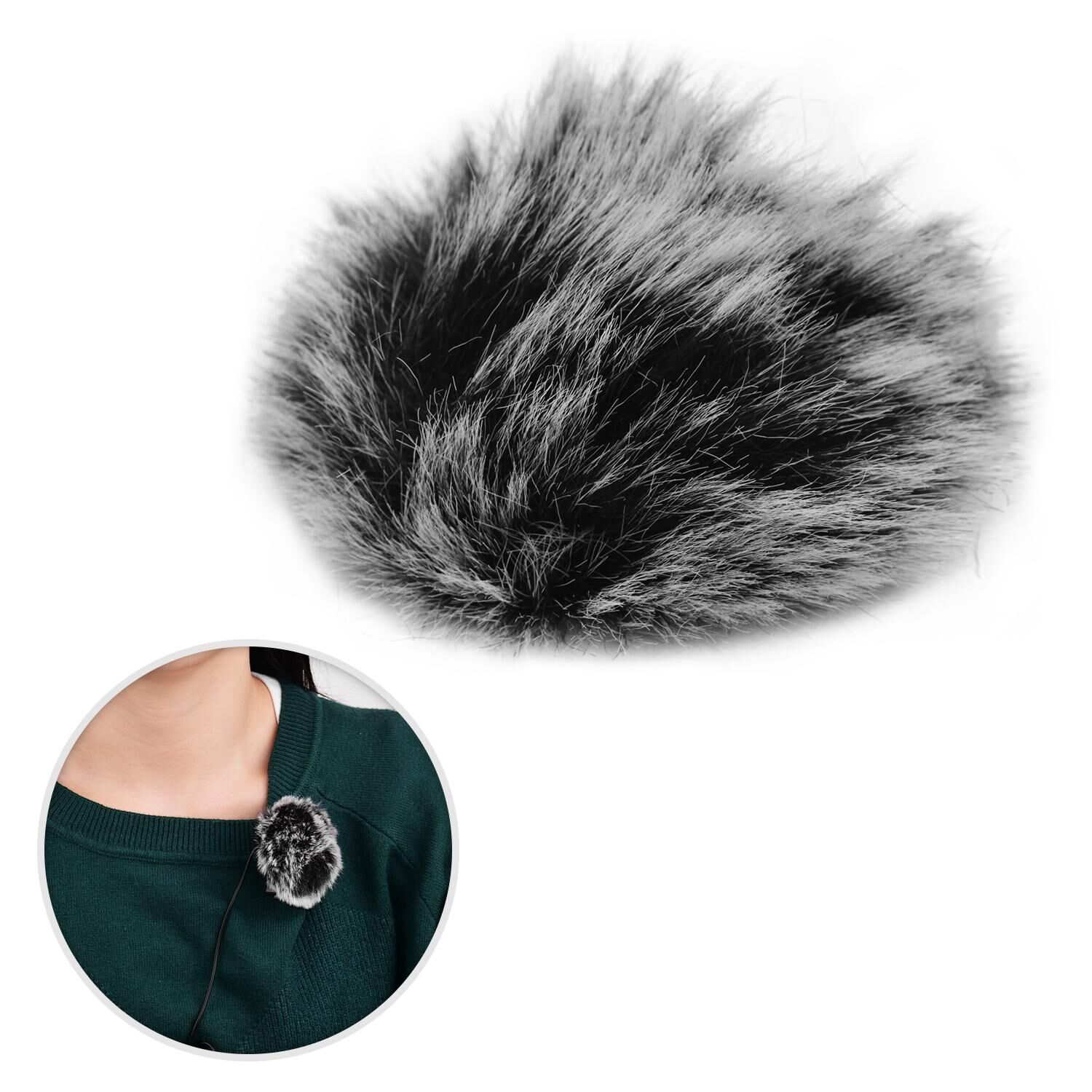 Andoer Clip-on Lavalier Microphone Windscreen Furry Windshield Mic Muff Compatible with Boya M1 and Other Most Lapel Microphones