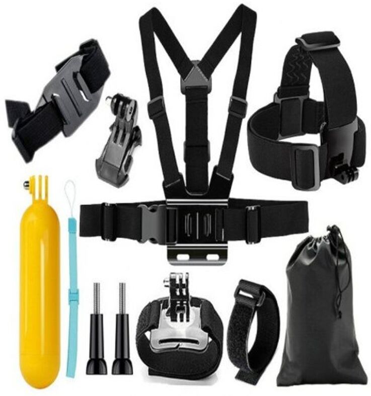 HOD Health&Home Action Camera Accessories Set Head Strap Chest Mount Kit For Gopro Hero 6 / 5S 4 3 2 1 Sj4000 Black