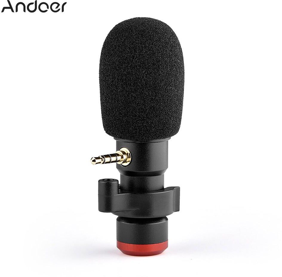 Andoer MIC06 Mini Plug-in Smartphone Microphone Mic 3.5mm TRRS Plug for Smartphone Video Recording