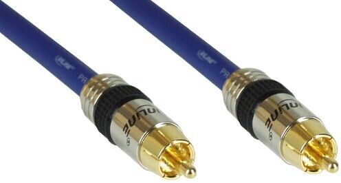 InLine Cinch Kabel AUDIO, PREMIUM, vergoldete Stecker, 1x Cinch Stecker/Stecker, 15m