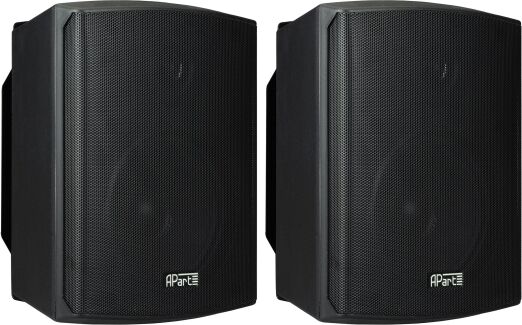 Apart Audio SDQ5PIR-BL Kleinlautsprecher aktiv, 2er Set, schwarz