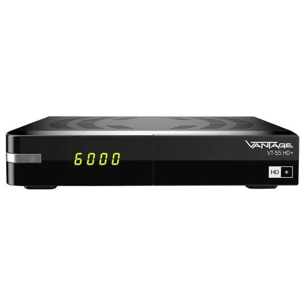 Vantage VT-55 HD+ DVB-S2 Sat Receiver inkl. HD+ Karte 6 Monate gratis (Full HD 1080p, HDMI, Scart)