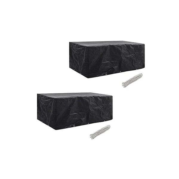 Unbranded 2Pcs 4 Person Poly Rattan Garden Furniture Covers