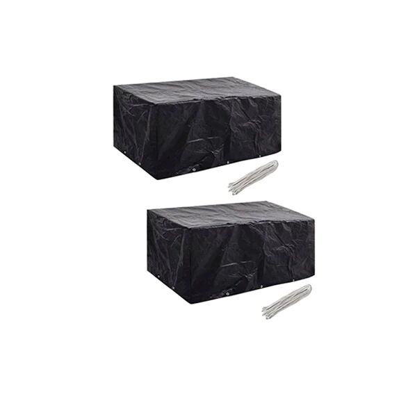 Unbranded 2Pcs Garden Furniture Covers 4 Person Poly Rattan