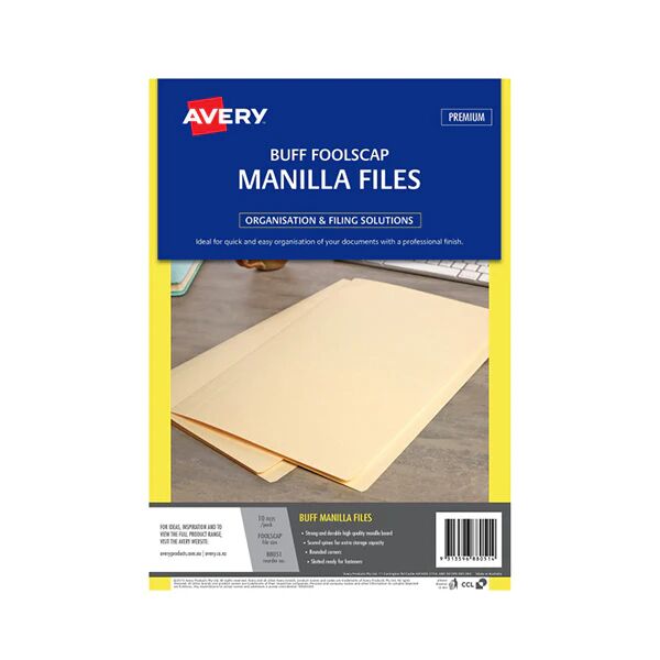 Avery Manilla Folder Buff Foolscap Pk10