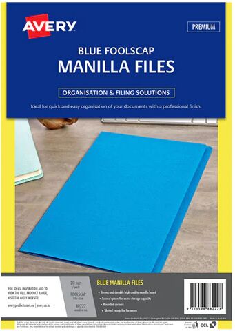 Avery Manilla Folder Foolscap Pk20