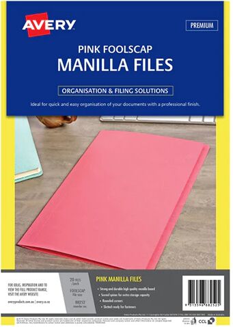 Avery Manilla Folder Foolscap Pk20