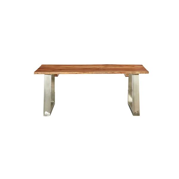 Unbranded Coffee Table Solid Acacia Wood And Stainless Steel