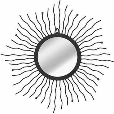 Unbranded Garden Wall Mirror Sunburst Black