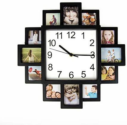 Unbranded Photo Frame Picture Collage Display Wall Clock