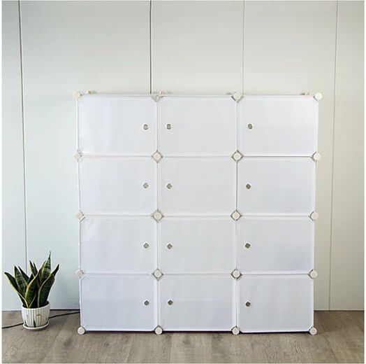 Randy & Travis Machinery Portable White Cube Shoe Storage Cabinet 3 Column 8 Rows