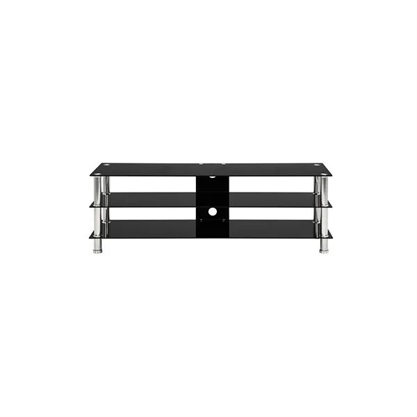 Unbranded Tv Stand Black Tempered Glass