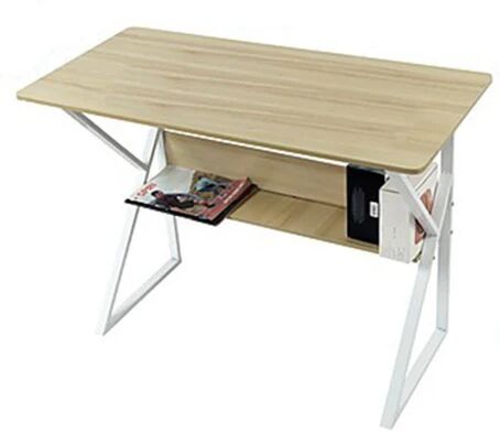 Randy & Travis Wood And Metal Computer Desk With Shelf Home Office Furniture