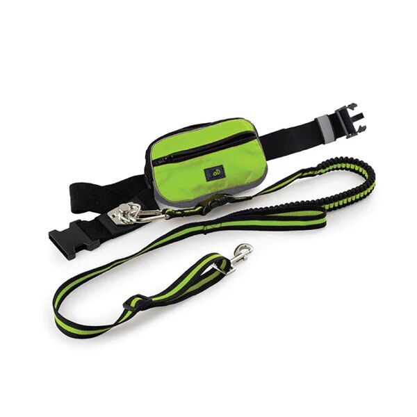 Unbranded Jogging Dog Leash Kit Adjustable Green Belt Bag Hand Free Walking Lead