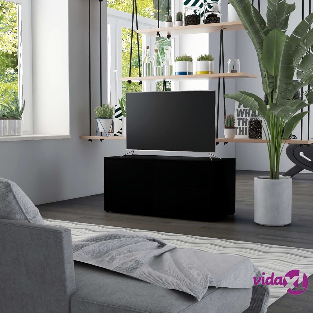 vidaXL TV Cabinet Black 80x34x36 cm Chipboard