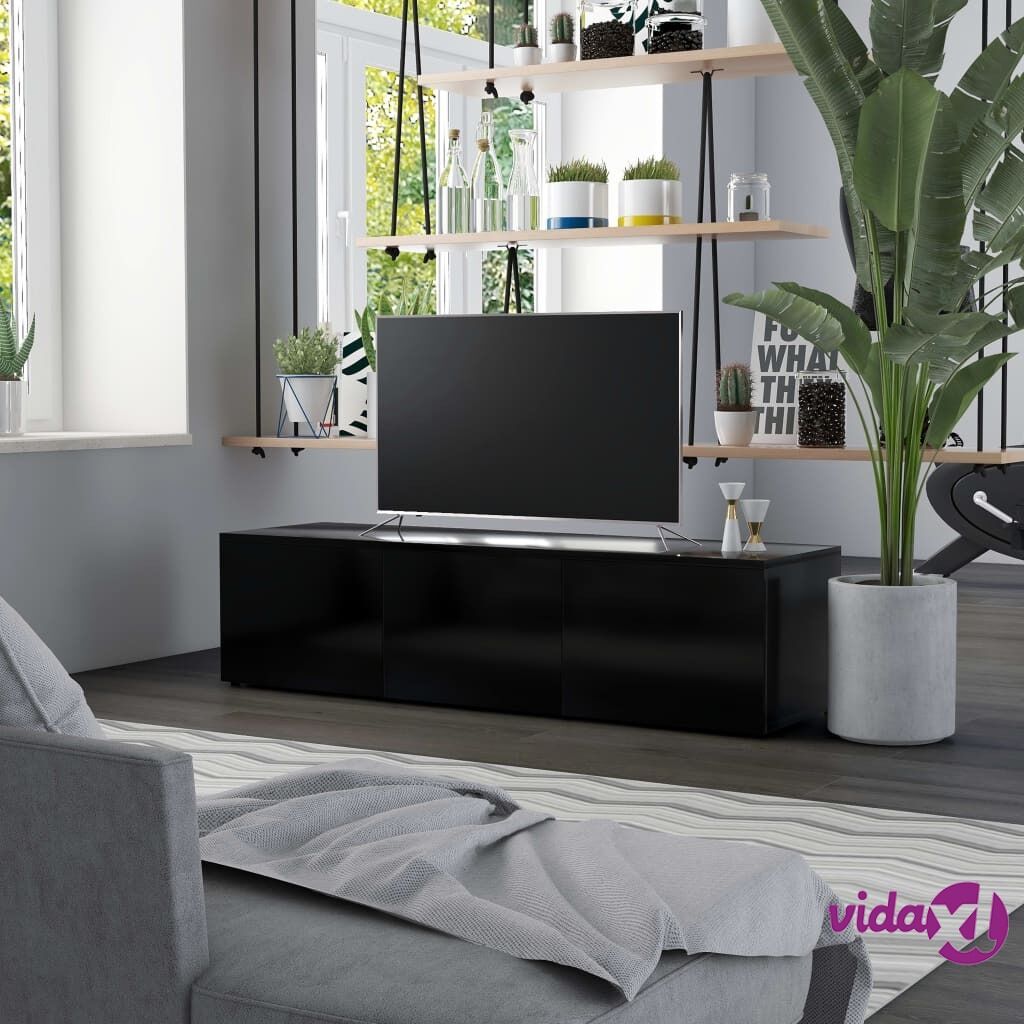 vidaXL TV Cabinet Black 120x34x30 cm Chipboard