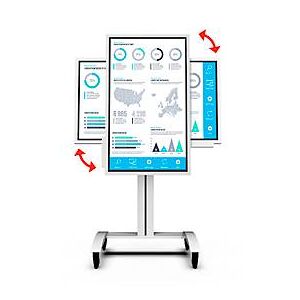 Monitorständer Peerless-AV SR560-FLIP2, mobil, für 1 digitales Flipchart Samsung FLIP2 mit 55 oder 65″, Rotationsfunktion, höhenverstell-/dreh-/neigbar