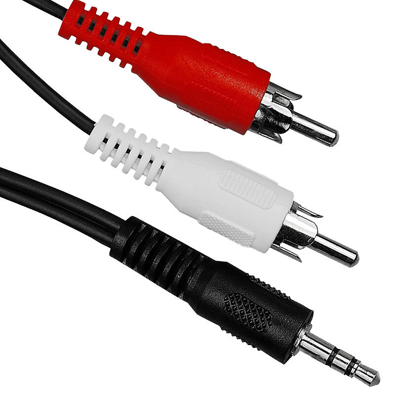 goobay Audio-Kabel, 2x Cinch Stecker auf 3,5mm Stereo Klinke Stecker, 1,5m