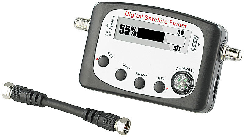 esoSAT Digitaler Satelliten-Finder mit Kompass, LCD-Display und Tonsignal