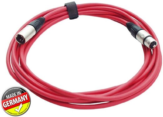 SweetPRO DMX Kabel 5-pol XLR, PROFI, Neutrik, 1m, rot