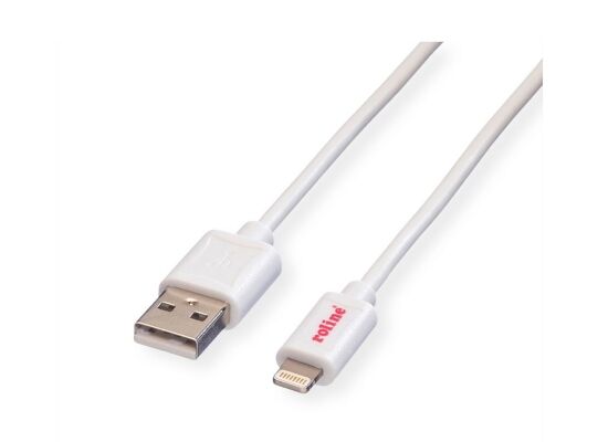 Roline USB 2.0 Lightning Kabel, 1.8m, weiß