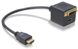 DeLock 65054 - Adapter HDMI Stecker zu HDMI + DVI25 Buchse