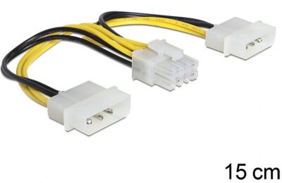 DeLock 83410 - Kabel Stromversorgung 8 Pin EPS > 2 x 4 Pin Molex