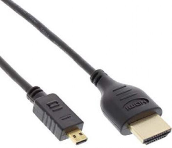 InLine 4K (UHD) Micro Superslim HDMI Kabel A an D - schwarz - 0.5m