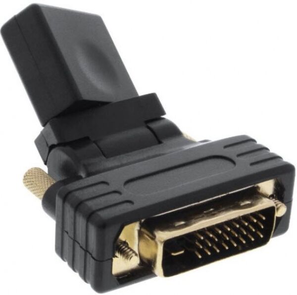 InLine HDMI-DVI Adapter - HDMI Buchse auf DVI Stecker - flexibler Winkel