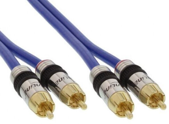 InLine 89705P - Cinch Kabel AUDIO, PREMIUM, vergoldete Stecker, 2x Cinch Stecker / Stecker, 5m