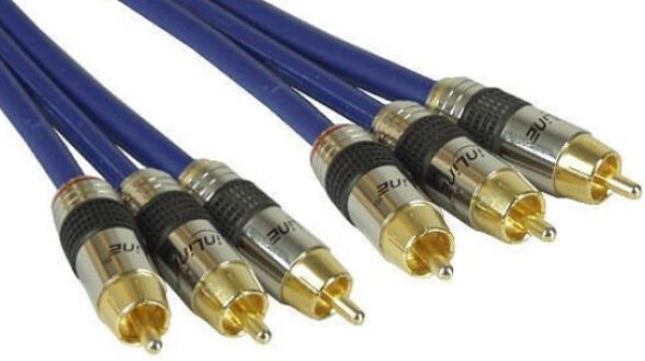 InLine 89601P - Cinch Kabel AUDIO/VIDEO, PREMIUM, vergoldete Stecker, 3x Cinch Stecker / Stecker, 1m