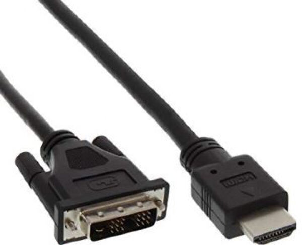 InLine 17662E - HDMI-DVI Adapterkabel, HDMI Stecker auf DVI 18+1 Stecker, 2m