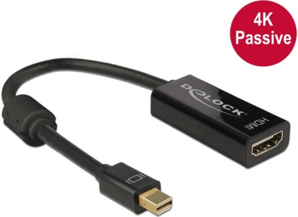 DeLock 62613 - Adapter mini Displayport 1.2 Stecker > HDMI Buchse 4K Passiv - Schwarz