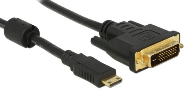 DeLock 83582 - HDMI Kabel Mini-C Stecker > DVI 24+1 Stecker 1 m