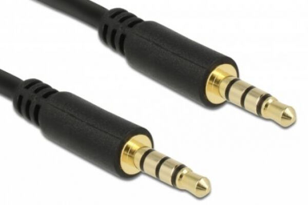 DeLock 83436 - Kabel Klinke 3,5 mm 4 Pin Stecker > Stecker 2 m - Schwarz