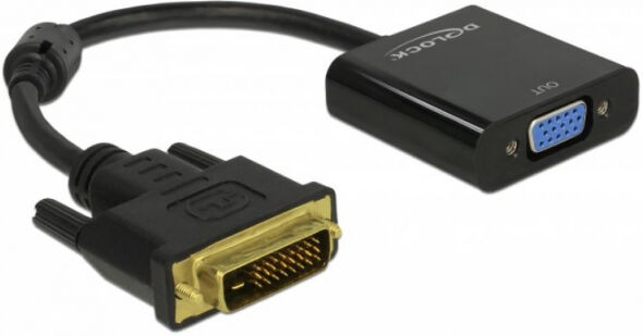 DeLock 65658 - Adapter DVI-D 24+1 Stecker > VGA Buchse schwarz