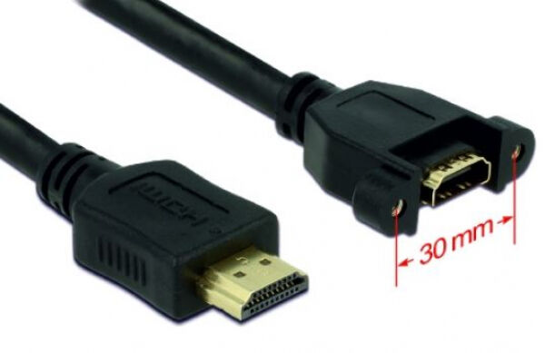 DeLock 85102 - Kabel HDMI A Buchse > HDMI A Buchse zum Einbau 1m