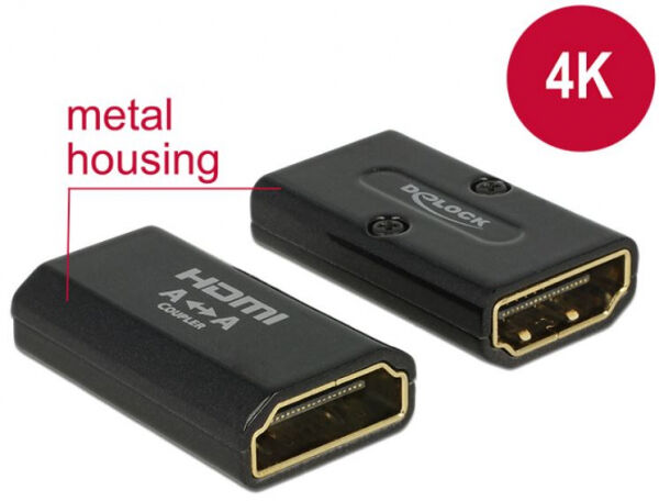 DeLock 65659 - HDMI Adapter A -> A Bu/Bu 4K Metallgehäuse
