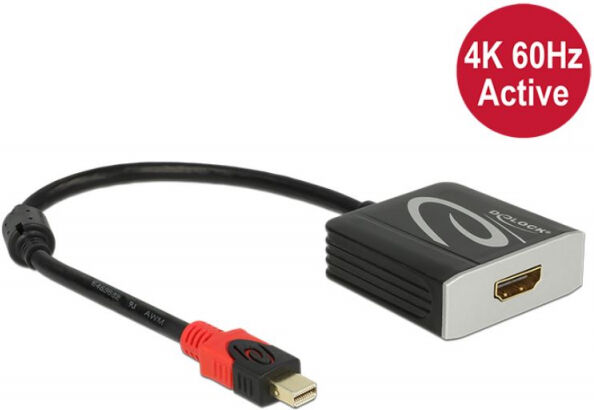 DeLock 62735 - Adapter mini Displayport 1.2 Stecker > HDMI Buchse 4K 60 Hz Aktiv