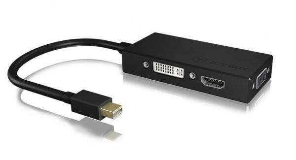 Icy Box IB-AC1032 - Adapter Mini Displayport zu HDMI / DVI-D / VGA