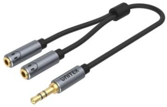 Unitek Y-C956ABK - Headphone Splitter For Dual Headphone - 3.5mm auf 2 x 3.5mm - 0.2m