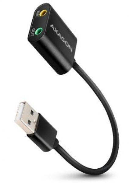 Axagon ADA-12 - USB 2.0, Stereo Audio Mini-Adapter, 15 cm Kabellänge