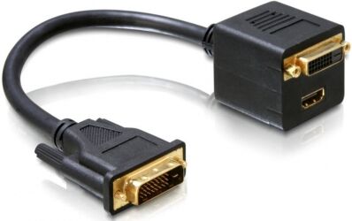 DeLock 65057 - DVI Splitterkabel - DVI-D(24+1) auf DVI-D und 1xHDMI - 30cm