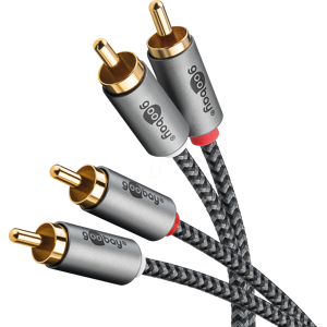 GOOBAY 65293 - Cinch Audio Kabel, 2x Cinch Stecker, 2,0 m