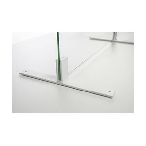 Weitere Standfuß längs quer für 6 mm ESG-Glas Länge 35 cm Aluminium weiß lackiert