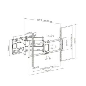 VALUE TV-Wandhalterung, flexibel, 60-120 Zoll, bis 120 kg