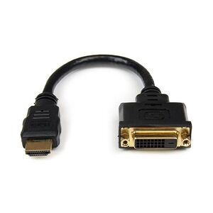 StarTech.com 8in HDMI to DVI-D Video Cable Adapter DVI M/F Videoanschluß / M bis W 20.32 cm abgeschirmt Schwarz