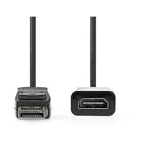 Nedis Displayport-Kabel - DisplayPort Stecker - HDMI Ausgang - 4K@30Hz - Vernickelt - 0.20 m - Rund - PVC - Schwarz - Box Nedis