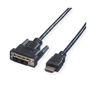 VALUE Kabel DVI (18+1) ST - HDMI ST, schwarz, 1 m